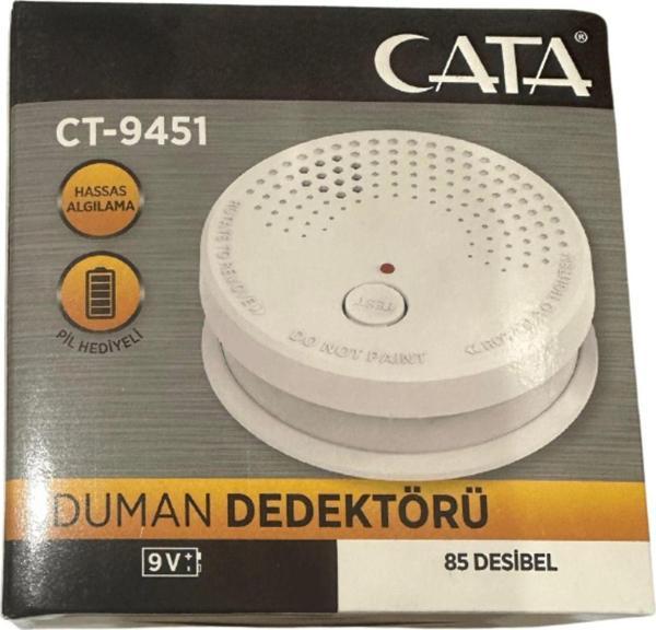 Cata Ct-9451 4 Adet 85 Desibel Hassas Algılamalı Pilli Duman Dedektörü (4 Adet) - Image 1