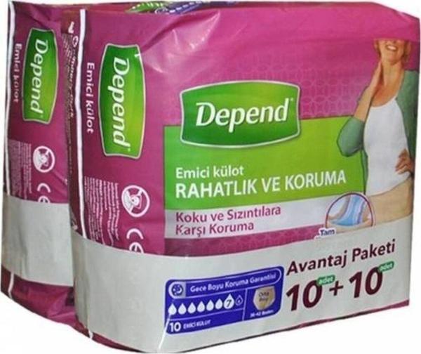 Depend Emici Külot Kadın Orta 10+10 Avantaj Paket - Image 1