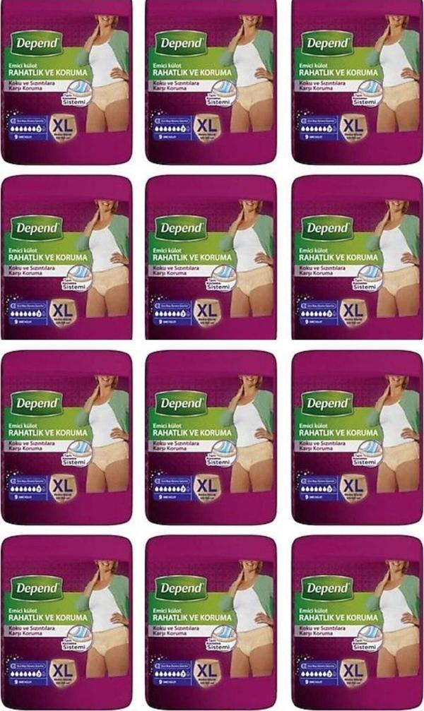 Depend Kadın Büyük Boy Emici Külot Hasta Bezi Xl Beden 120 Adet 120-150 cm - Image 1