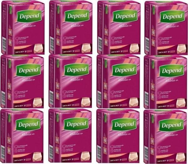 Depend Kadın Emici Külot Hasta Bezi Orta Boy Medium Beden 120 Adet - Image 1