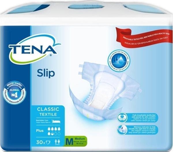 TENA Slip Classic Textile Plus Tekstil Yüzey Orta Boy (m) 30'lu 5,5 Damla Hasta Bezi - Image 1