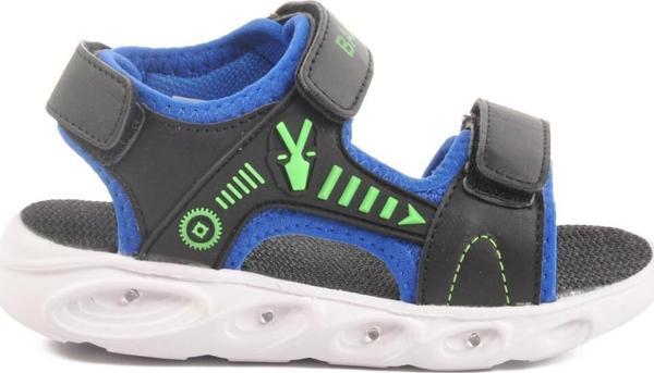 Siyah Saks Cırtlı Işıklı Erkek Çocuk Spor Sandalet 018125 P - Image 1