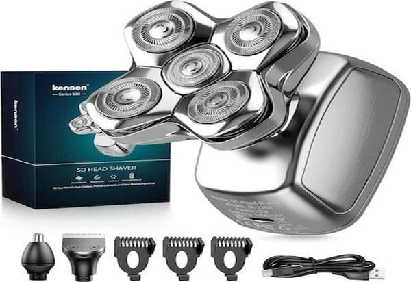 Kensen 5d Manyetik Baş Tıraş Makinesi - Led Ekranlı - Gümüş Gümüş - Image 1