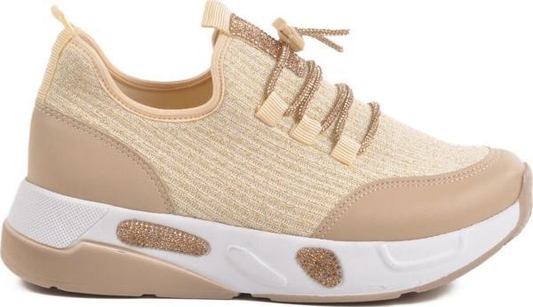 Bej Anorak Taşlı Kadın Casual Ayakkabı 702465 Z - Image 1