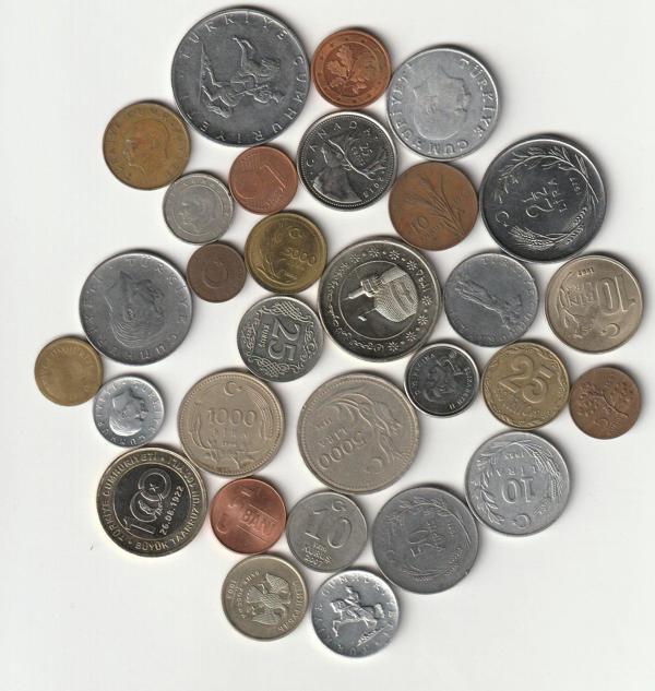 Escoines Koleksiyon 39963687339e180d8e 30 Adet Madeni Koleksiyon Başlangıç seti Yerli/Yabancı Paralar - Image 1