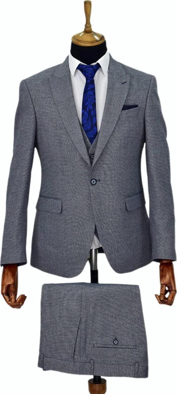 Erkek Regular Fit Yelekli Çift Yırtmaçlı Takım Elbise BGL-ST03824 - Image 1