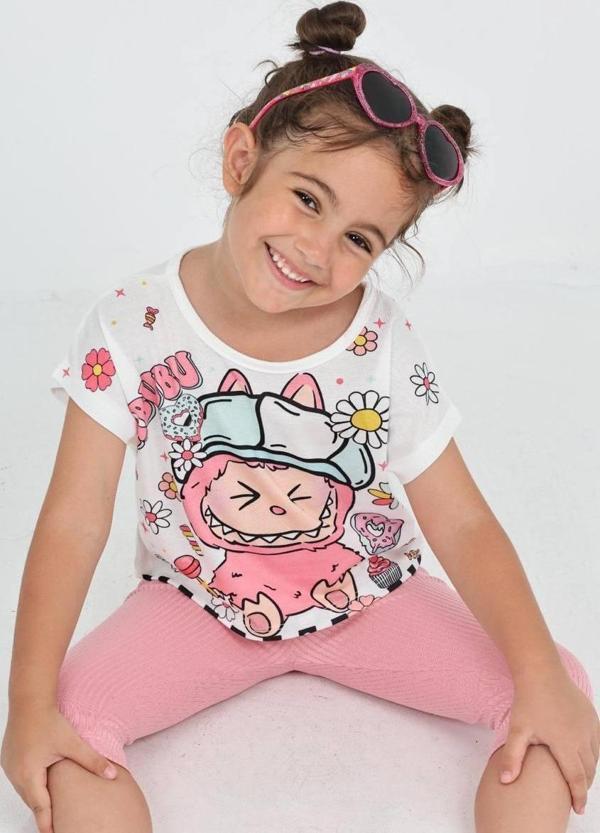 Düşük Kol Labubu Donut  Dijital Baskı Tshirt - 6632 - Image 1