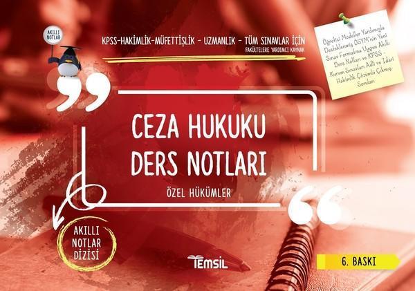 Ceza Hukuku Ders Notları Özel Hükümler - Temsil Kitap - Image 1