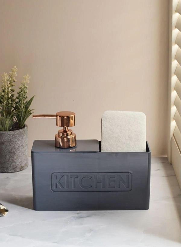Kitchen Line Lüx Mutfak Sünger Ve Hazneli Sıvı Sabunluk - Image 1
