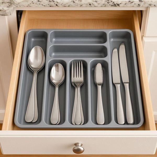 Kitchen Line Çekmece Içi Çatal Bıçak Kaşıklık Düzenleyici Jumbo Büyük Boy 7 Bölmeli Çekmece İçi Organizer - Image 1