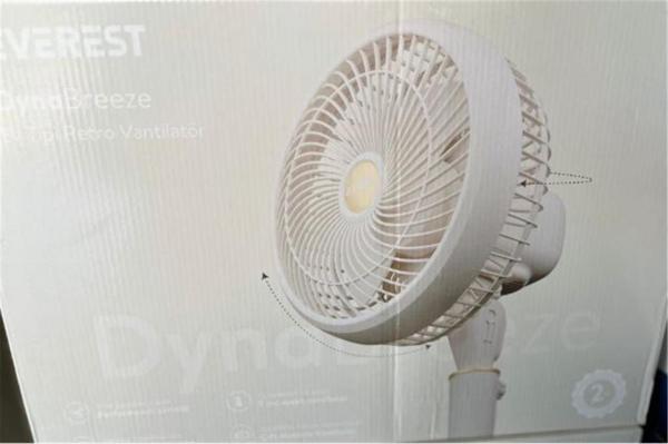 Everest Fan12 DynaBreeze Krem-Gold 9" 70W 3 Hız Kademeli 2000RPM Çift - Image 1