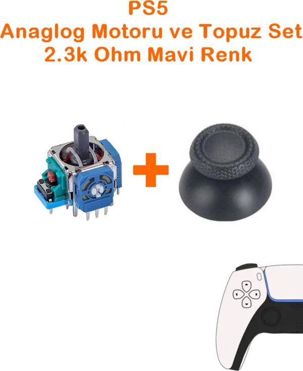 Siar Ps5 Analog Motoru Mavi Renk 2.3K Ohm Ve Topuz Başlık Set Tüm Kollar İle Uyumlu - Image 1