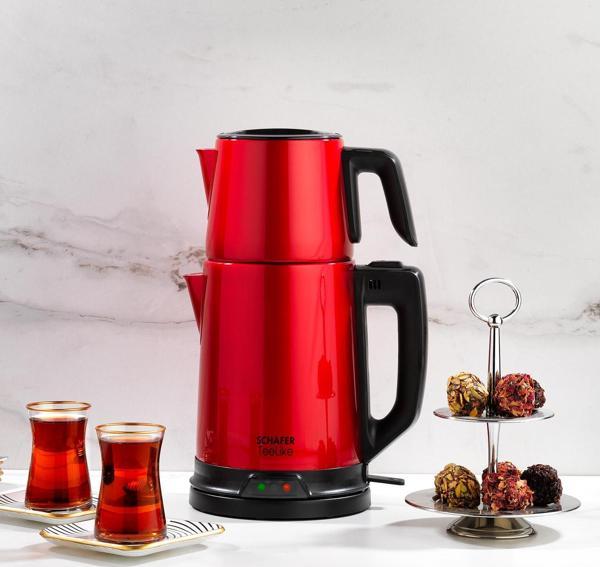 Schafer TeeLike Paslanmaz Çelik Çay Makinesi-Kırmızı - Image 1