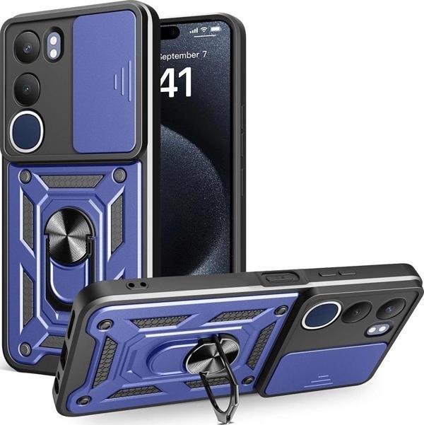Vivo Y19S Kılıf Magnetik Standlı Kamera Korumalı Zore Sürgülü Vega Kapak - Image 1