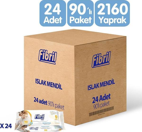 Fibril Baby Sensitive 90 Yaprak 24'lü Paket Islak Bebek Havlusu - Image 1