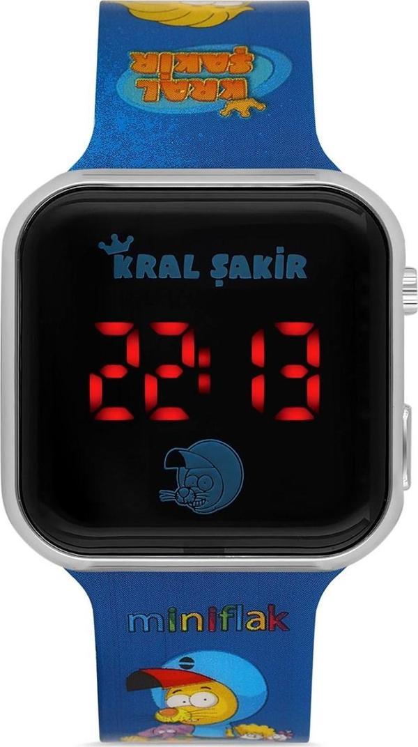 Miniflak Kral Şakir Lisanslı KS8001 Mavi  Square Led Çocuk Saati - Image 1