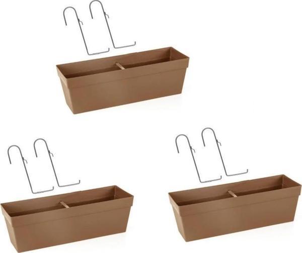 Omnipazar SO-YB02A Askılı Yalı Balkon Saksı 10.8 lt Mocha 3 Adet  - Image 1