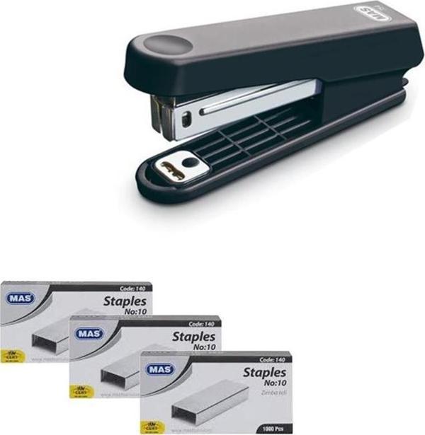 Mas 754 Zımba Makinesi Basic Siyah + 3 Adet Zımba Teli - Image 1