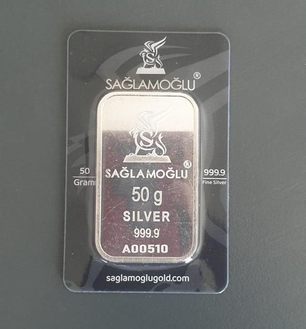 EG Kuyumculuk 50 gr Gümüş Külçe Sağlamoğlu - Image 1