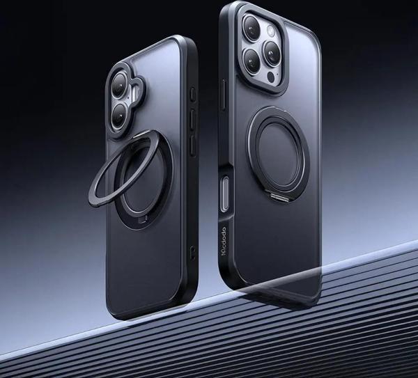 Mcdodo PC-4932 iPhone 16 Pro Halka Standlı Magsafe Siyah Kılıf - Image 1