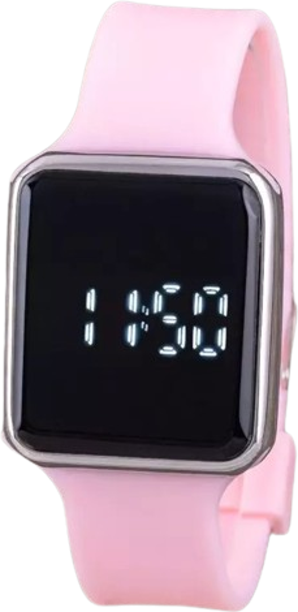 Oleydi Toz Pembe Renk Silikon Kordon Dokunmatik Ekran Genç Kız Kadın Kol Saati St-304372 - Image 1