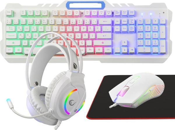 Rampage KM-GX7 FITMENT Rainbow Beyaz USB Gaming Combo Set(Gaming Klavye+Mouse+Kulaklık) - Image 1