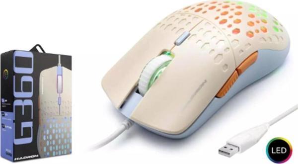 Hadron G360 Rgb 6 Buttons Usb 3600 Dpı Oyuncu Mouse (1,40cm Kablo Uzunluğu) - Image 1
