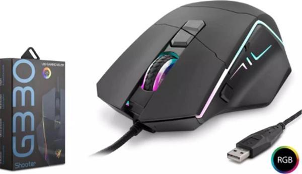 Hadron G330 Shooter 8 Buttons RGB 6400 DPI Usb Oyuncu Mouse (1,50cm Kablo Uzunluğu) - Image 1