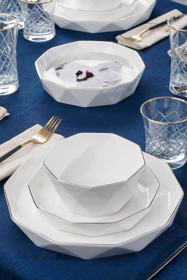 Bianco Perla Diamond Collection 6 Kişilik 24 Parça Porselen Yemek Takımı 12192 - Image 1