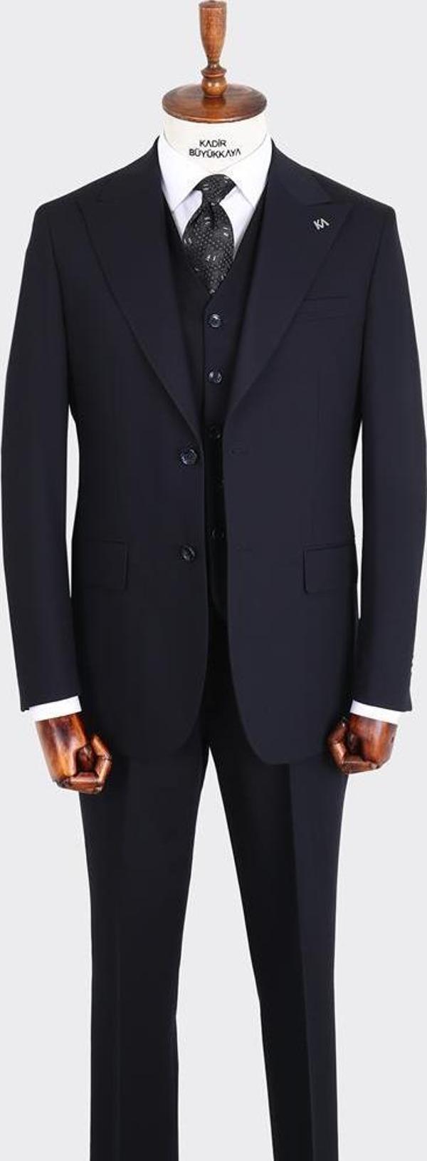 Kırlangıç Yaka Yelekli Erkek Takım Elbise-KAX1100S - Image 1