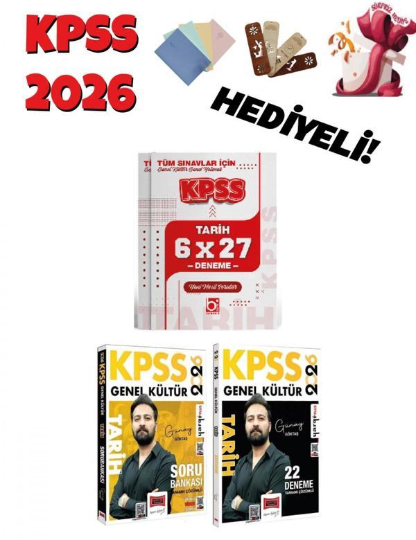 2026 KPSS Tarih Soru Bankası + 22 + 6 Deneme 3 lü Set Bigelio ve Yargı Yayınları - Bi bigelio - Image 1