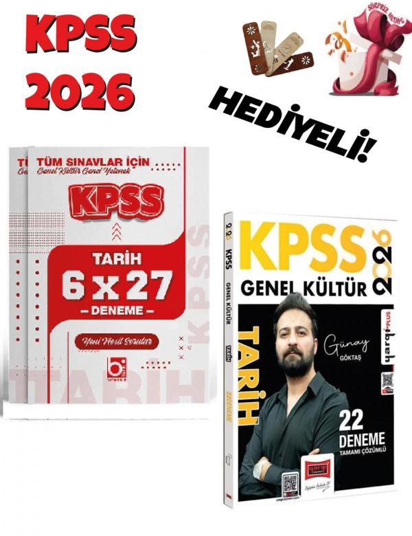 2026 KPSS Tarih 22 + 6 Deneme Seti 2 Kitap Bigelio ve Yargı Yayınları - Bi bigelio - Image 1