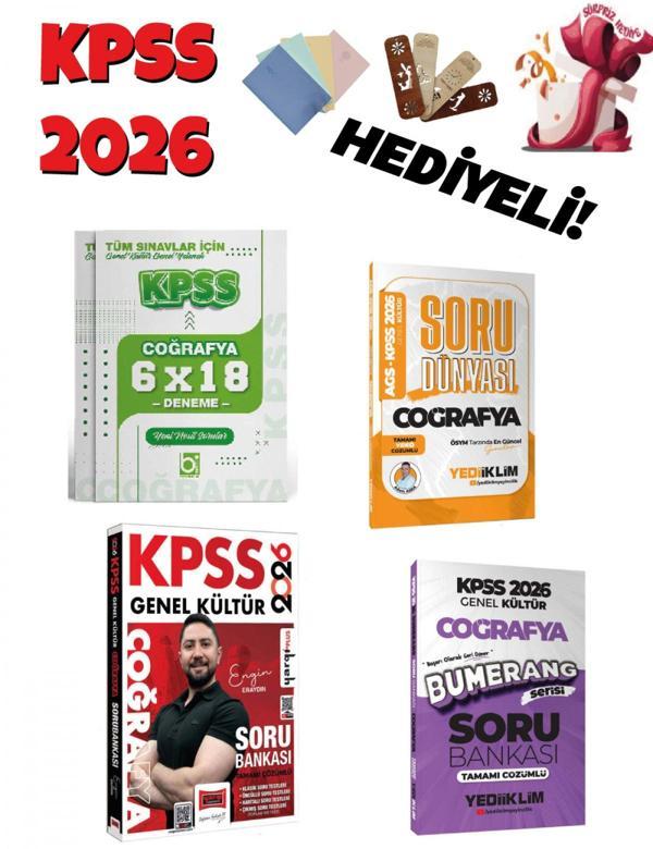 2026 KPSS Tüm Sınavlar İçin Coğrafya Muhteşem 4 lü Set Bigelio ve 3 Farklı Yayın - Bi bigelio - Image 1