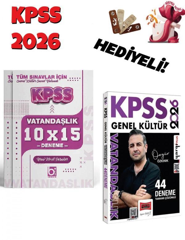 2026 KPSS Vatandaşlık 44 + 10 Deneme Seti 2 Kitap Bigelio ve Yargı Yayınları - Bi bigelio - Image 1