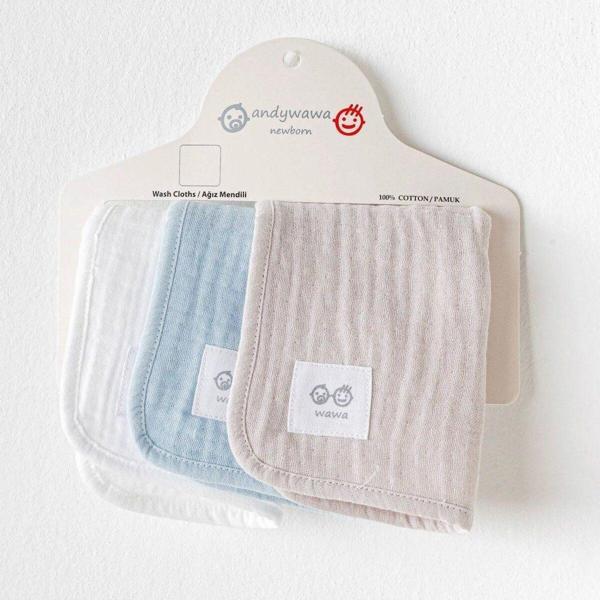 Andywawa Washcloths 3'Lü Bebek Ağız Mendili Ac25860 - Image 1