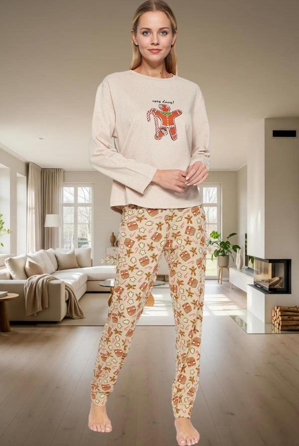 Yumuşak Pamuklu Yılbaşı Pijama Takımı Rahat ve Şık Kış Uykusu Görünüm Kaliteli İşçilik - Image 1