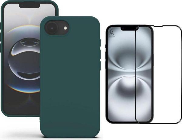Coolacs Apple İphone 16E Uyumlu İçi Kadife Lansman Kılıf Ve 5D Tam Kaplayan Cam Ekran Koruyucu - Image 1