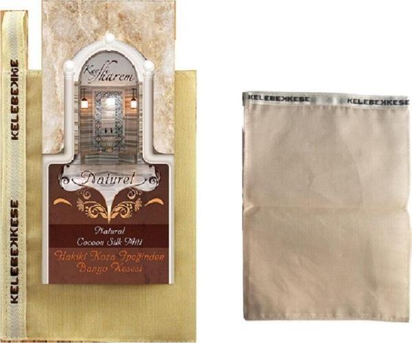 Kelebek Kese Hakiki Koza Ipeğinden Banyo Kesesi Ipek Kese 16X24 Cm - Image 1