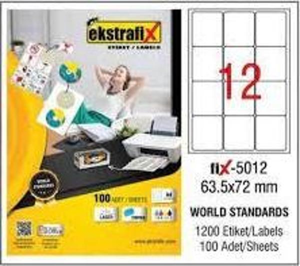 Ekstrafix A4 Lazer Etiket 100Lü 63.5X72 - Image 1