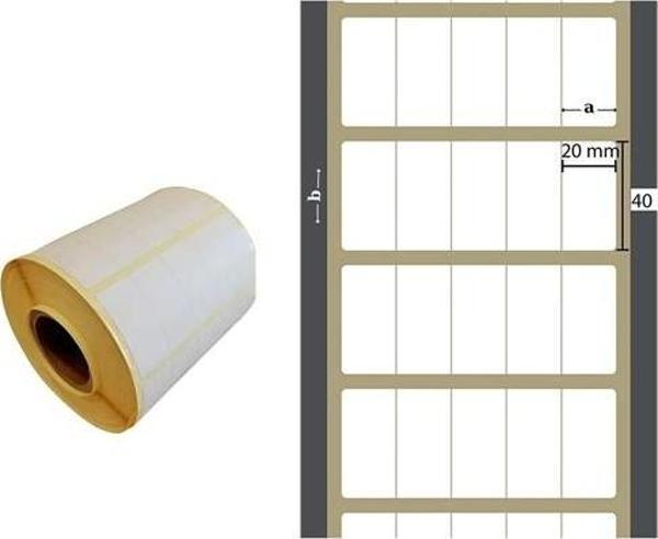 Stilo Termal Barkod Etiketi 5 Sıra 40X20 5000Li Beyaz - Image 1