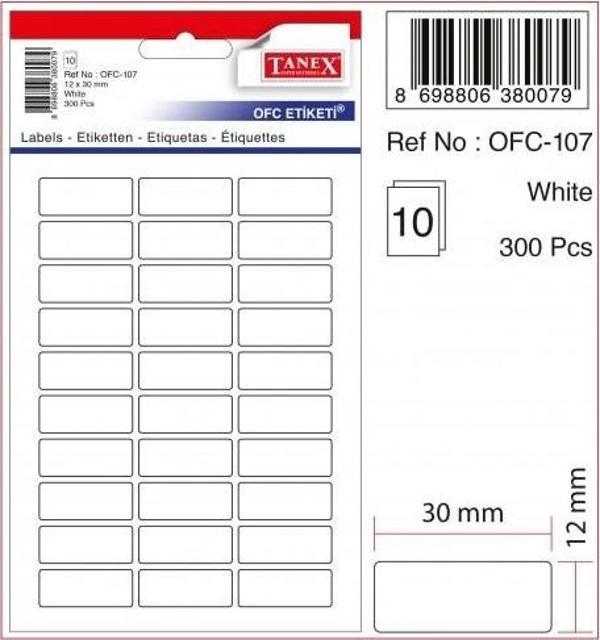 Tanex Etiket 10Lu Ofc-107 yapışkanlı - 2 adet - Image 1