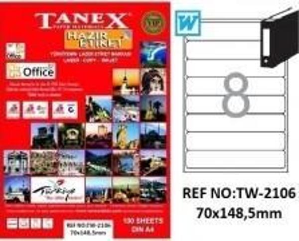 Tanex Etiket 70X148,5 A4 100 Sayfa Tw-2106 - Image 1