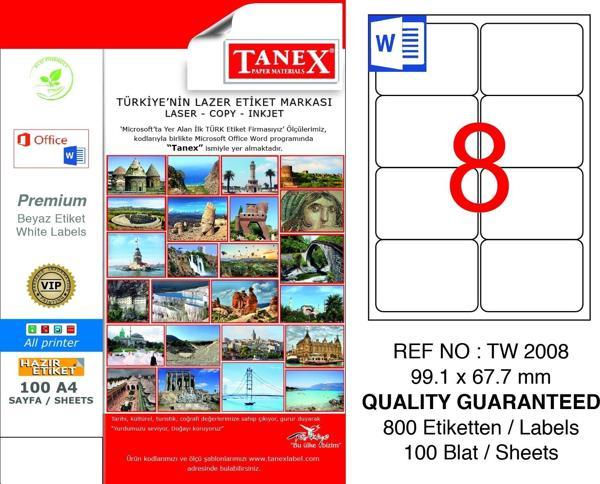 Tanex Etiket 99,1X67,7 A4 100 sayfa - Image 1