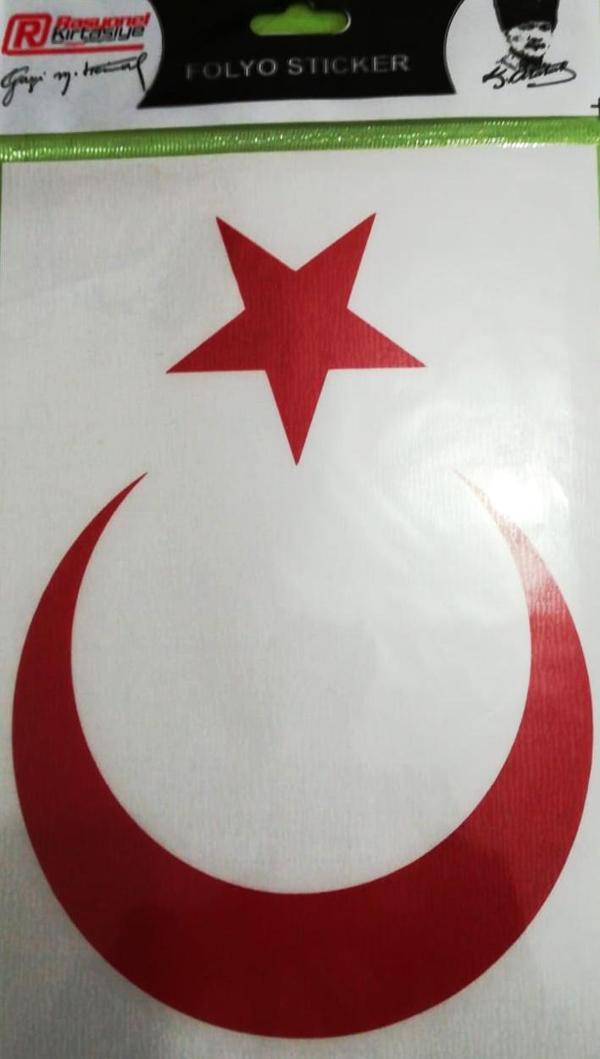 Rasyonel Ay-Yıldız Sticker Yapışkanlı A5 - 4 adet - Image 1