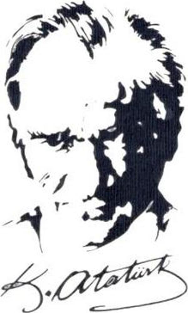Svn Ata Silüet Sticker A5 Beyaz - 2 adet - Image 1