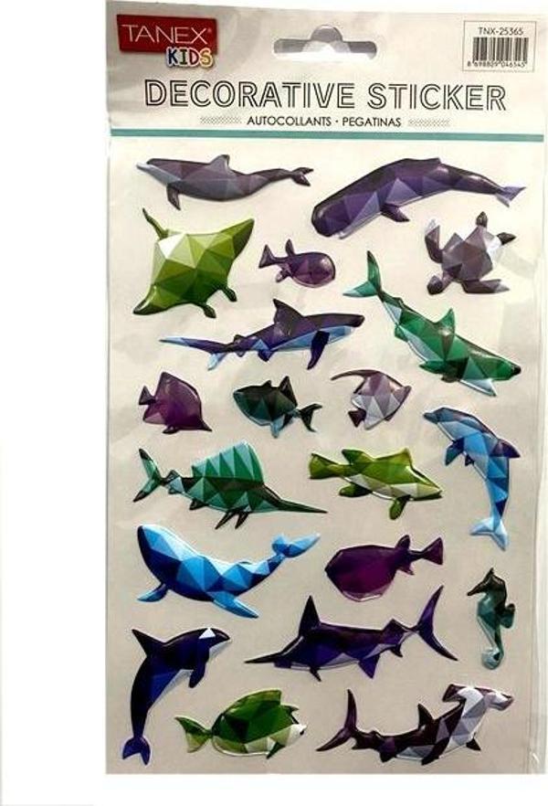 Tanex Decorative Sticker 3-D Deniz Canlıları Serisi Tnx-25365 - 3 adet - Image 1