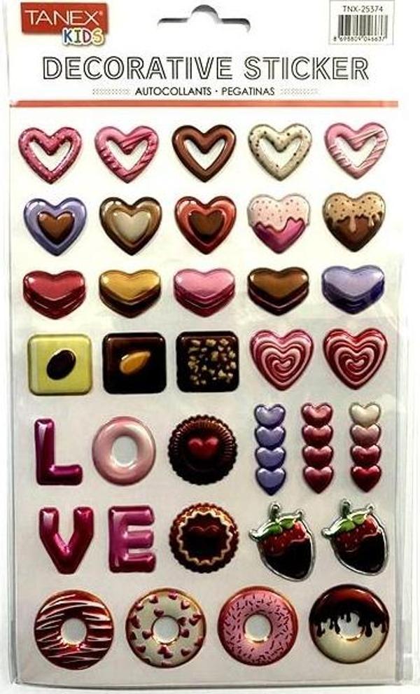 Tanex Decorative Sticker 3-D Love Balon Serisi Tnx-25374 - 3 adet - Image 1