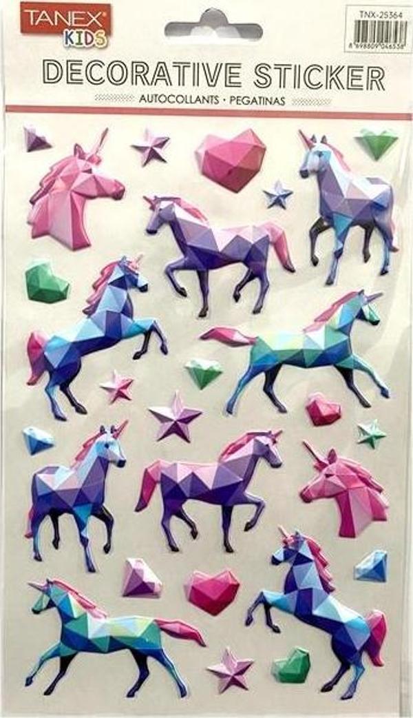 Tanex Decorative Sticker 3-D Unicorn Serisi Tnx-25364 - 3 adet - Image 1