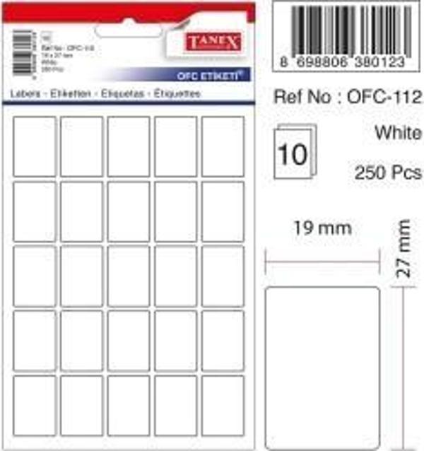 Tanex Etiket Ofc-112 19X27 250 adet 10 lu - Image 1