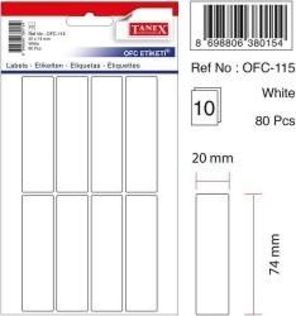Tanex Etiket Ofc-115 20X74Mm 10 lu 2 paket - Image 1